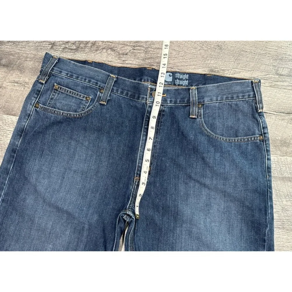 Carhartt Jeans Mens 40 Blue Denim Straight Fit Relaxed Work Pants‎ 40x30